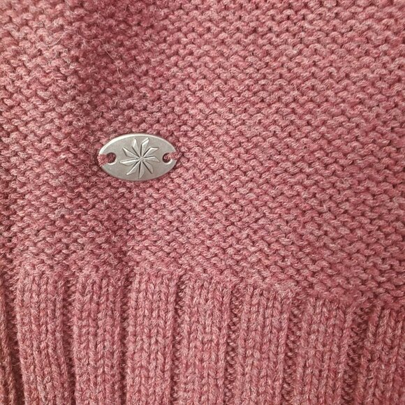 ATHLETA Womens Tunic Sweater SZ S Tisbury Cable Knit Cashmere Turtleneck Maroon - Picture 9 of 10